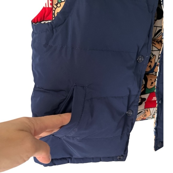 Teenie Weenie Reversible Puffer Vest Children 6-7 Years Old Blue Red Unisex - Picture 7 of 11